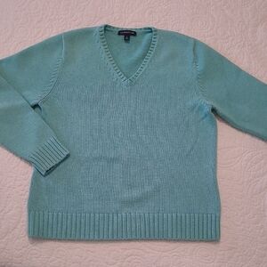 Lands' End Light Blue V-Neck Sweater